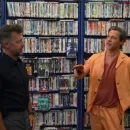 Brad Pitt and David Leitch walk around a video store  and talks about their favourite films